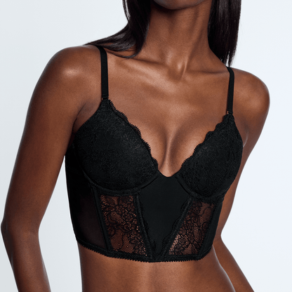 Lace Lift Up Corset Top Black